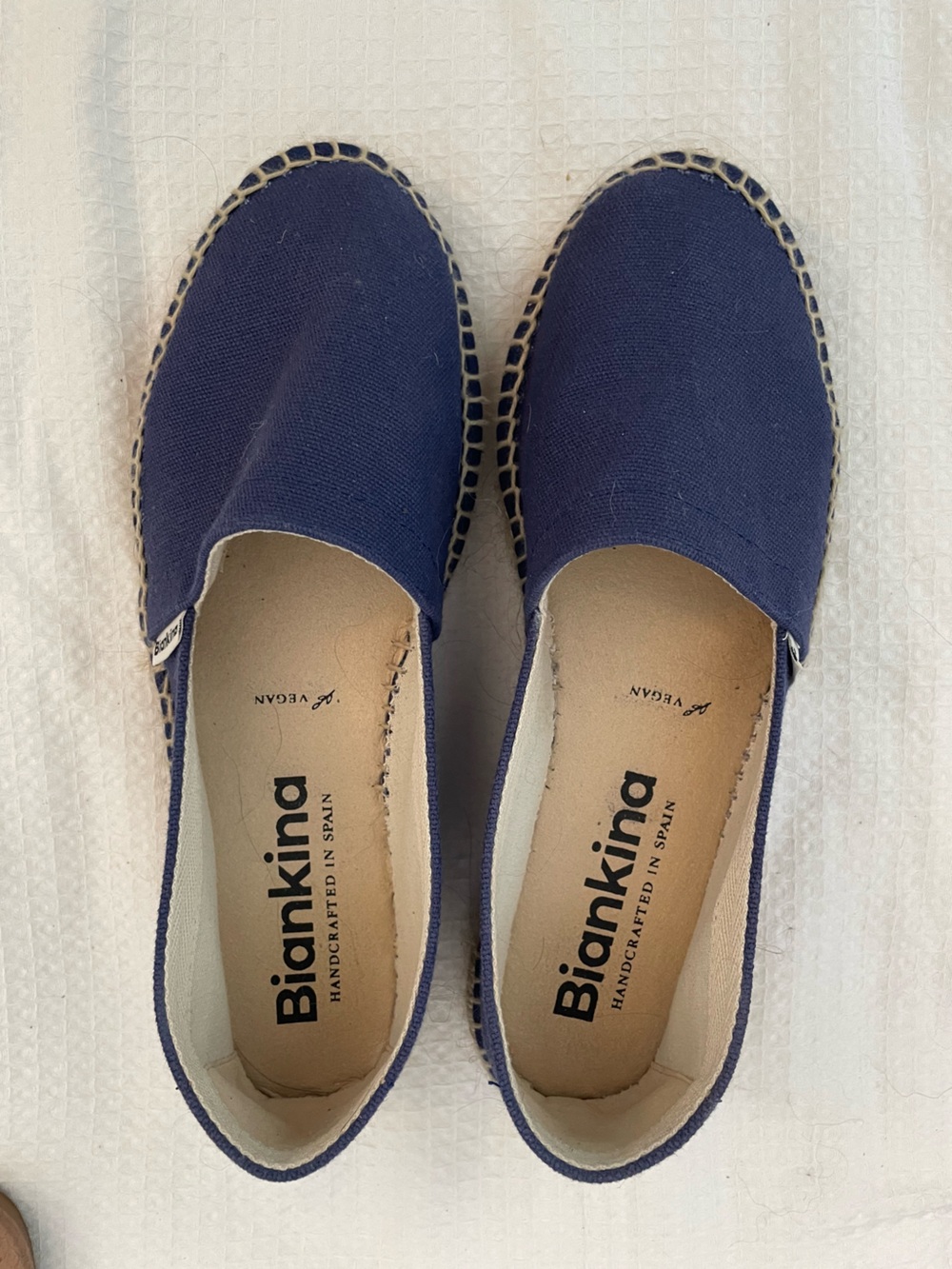 Biankina Navy Canvas Espadrille Flats